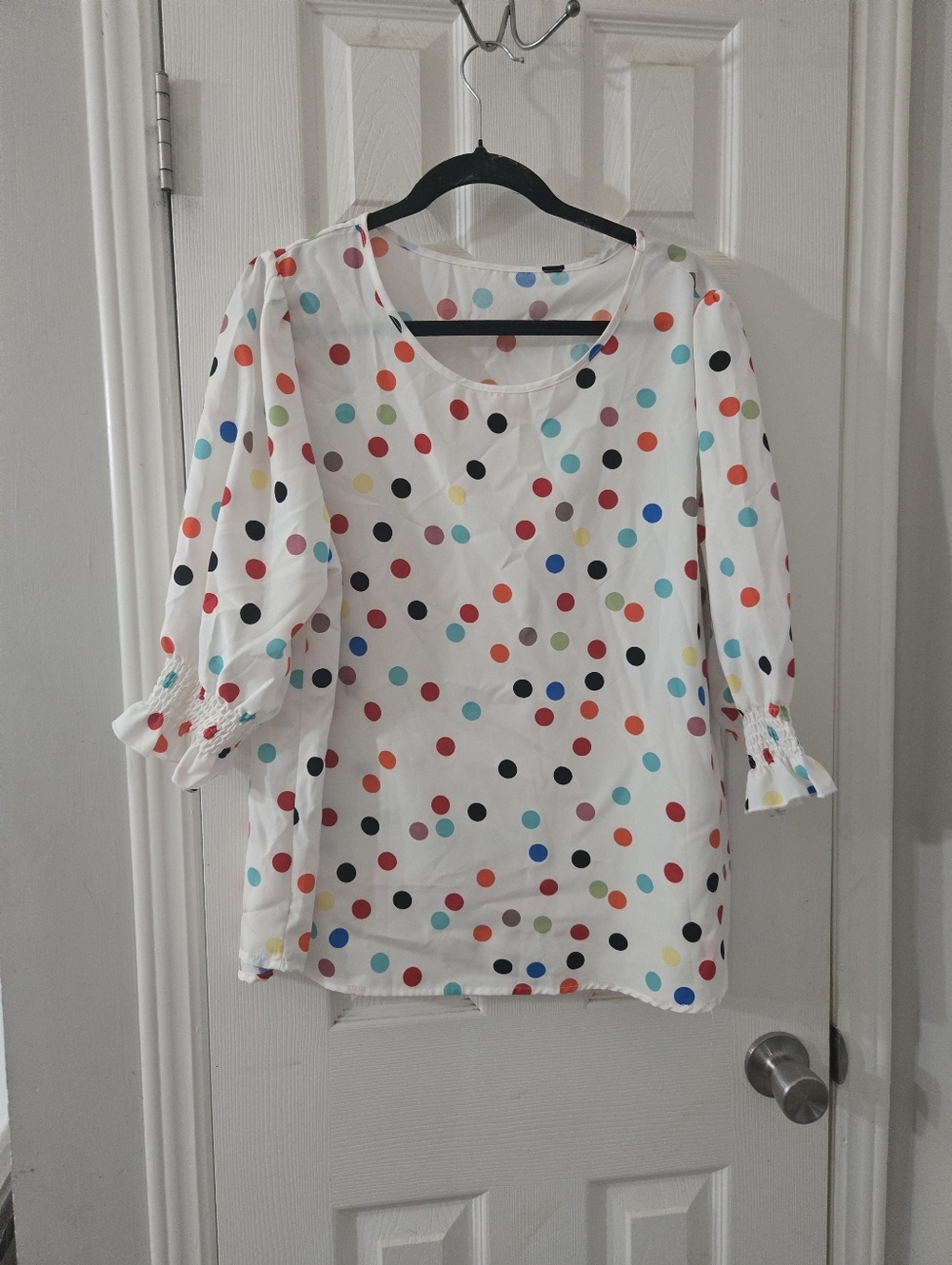 2x polka dot blouse